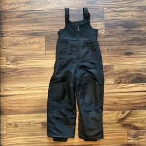 Black Bib Snowpants Boys/Unisex 5T Reinforced Knee/Rear Adjustable Straps